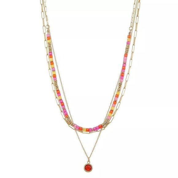 Sonoma Goods For Life Jewelry - Sonoma Goods For Life Multicolor Beaded Layered Necklace 16"/17"/18"+3" Extender